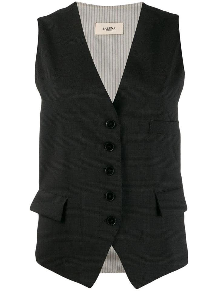 Barena Glen Plaid Button Waistcoat - Grey