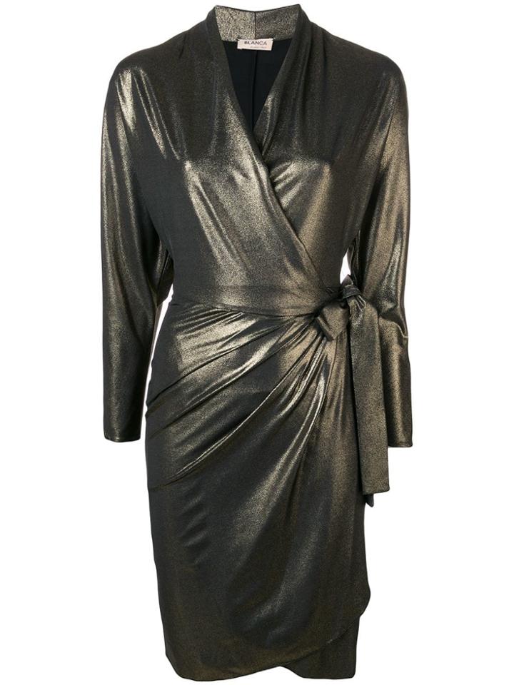 Blanca V-neck Wrap Dress - Gold