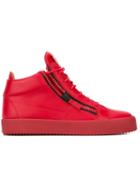 Giuseppe Zanotti Design Kriss Hi-top Sneakers, Men's, Size: 42.5, Red, Leather/rubber