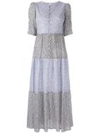 Tu Es Mon Trésor Floral Tiered Dress - Blue