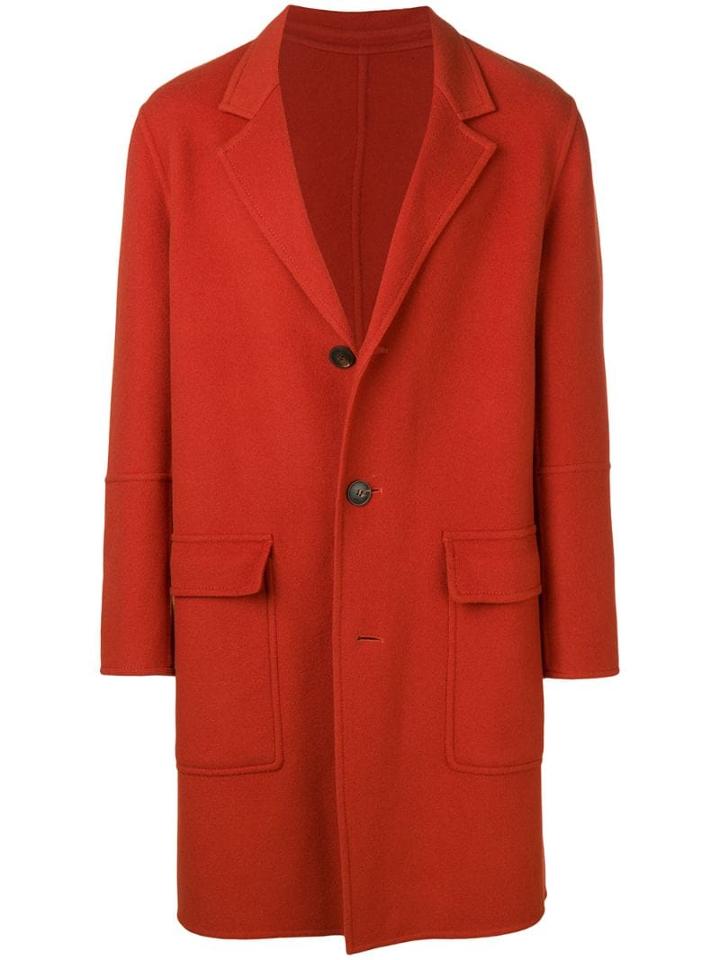 Ami Alexandre Mattiussi Three Buttons Patched Pockets Unlined Coat -