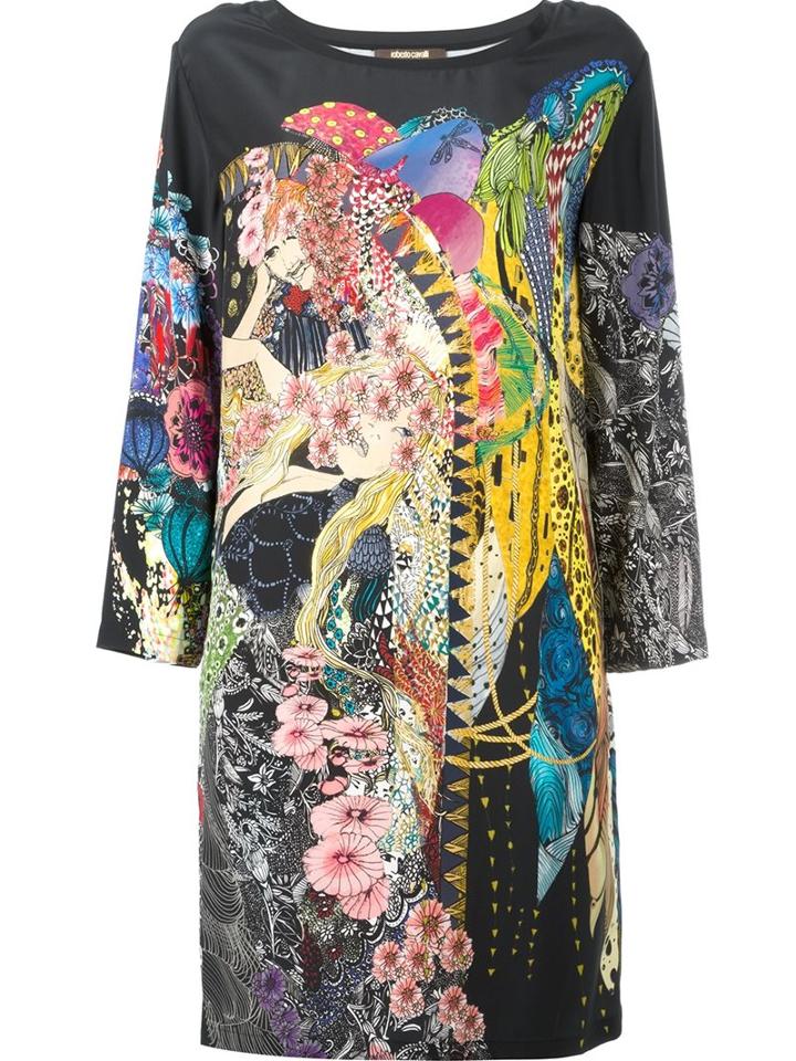 Roberto Cavalli Floral Print Dress, Women's, Size: 44, Silk