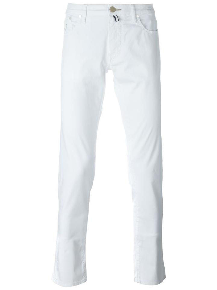 Jacob Cohen Slim Fit Jeans, Men's, Size: 34, White, Cotton/spandex/elastane