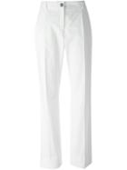 Dolce & Gabbana Tailored Trousers, Women's, Size: 42, White, Cotton/spandex/elastane