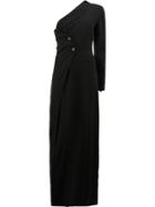Ann Demeulemeester Double Breasted One Shoulder Dress - Black