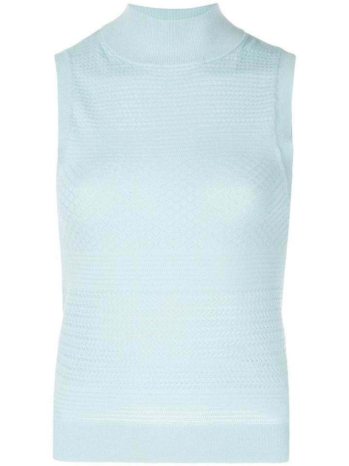 Alice+olivia Turtleneck Knitted Top - Blue