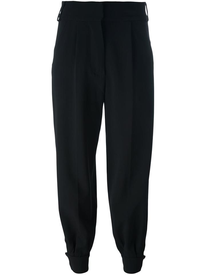 Marni Tapered Ankle Cuff Trousers, Women's, Size: 44, Black, Viscose/acetate/spandex/elastane