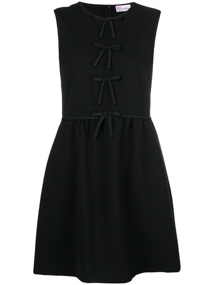 Red Valentino Bow Embellished Mini Dress - Black