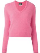 Fausto Puglisi V-neck Jumper, Women's, Size: 44, Pink/purple, Polyamide/angora/wool