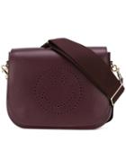 Anya Hindmarch Perforated Smile Icon Shoulder Bag, Women's, Red, Leather
