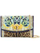 Dolce & Gabbana Logo Clasp Printed Wallet On Chain - Multicolour