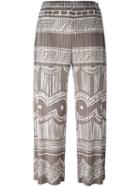 Pleats Please By Issey Miyake Printed Pleated Trousers, Women's, Size: 4, Nude/neutrals, Polyester