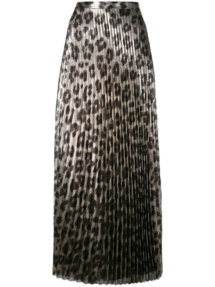 Haider Ackermann - Leopard Print Pleated Skirt - Women - Silk/polyester/spandex/elastane - 36, Women's, Grey, Silk/polyester/spandex/elastane