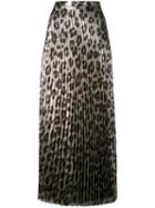 Haider Ackermann - Leopard Print Pleated Skirt - Women - Silk/polyester/spandex/elastane - 36, Women's, Grey, Silk/polyester/spandex/elastane