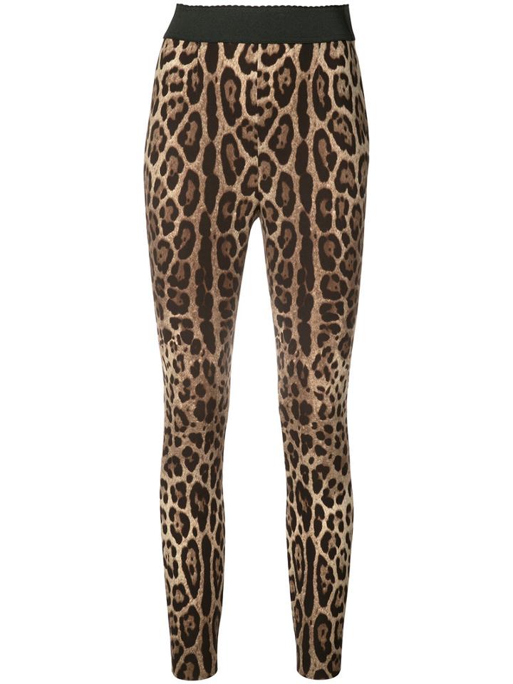 Dolce & Gabbana - Leggings - Women - Silk/spandex/elastane - 42, Nude/neutrals, Silk/spandex/elastane