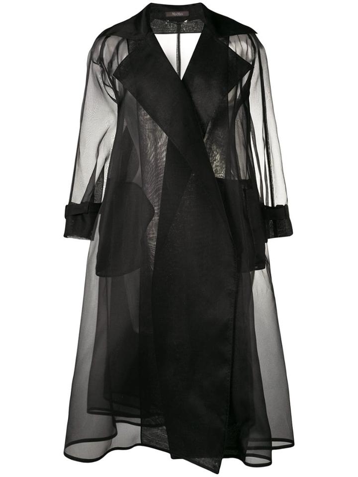 Max Mara Organza Trench Coat - Black