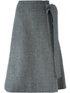 Rochas A-line Skirt, Women's, Size: 46, Grey, Silk/virgin Wool