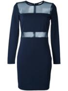 Michael Michael Kors Sheer Panel Dress, Women's, Size: Small, Blue, Viscose/nylon/spandex/elastane
