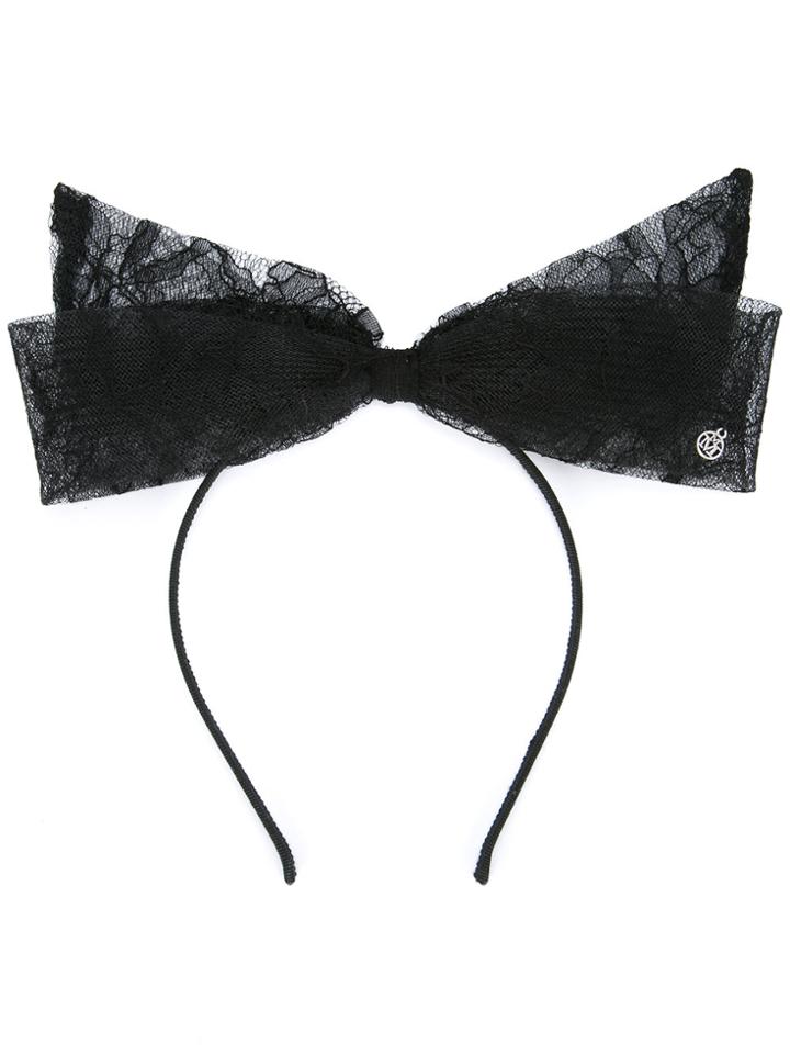 Maison Michel 'akiko' Lace Bow Headband - Black