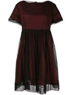 's Max Mara Mesh Overlay Boat Neck Dress - Black