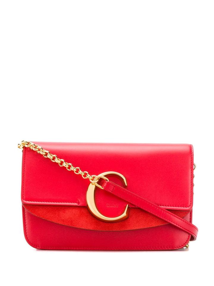Chloé C Chain Clutch - Red