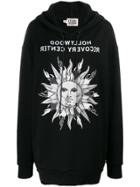 Fausto Puglisi Oversized Sun-print Dhoodie - Black
