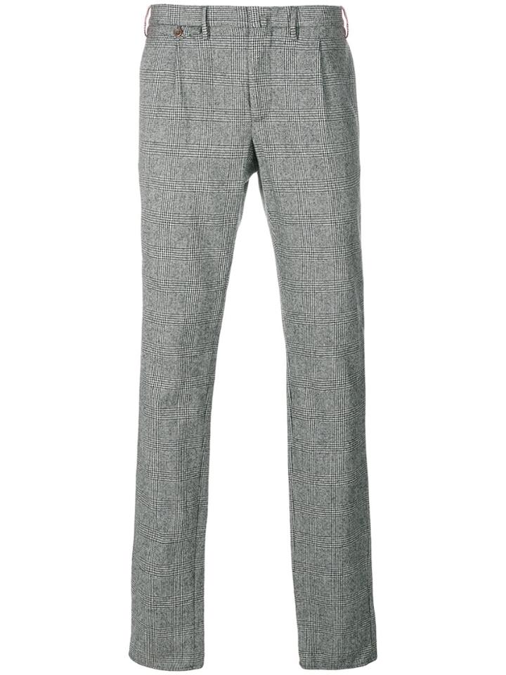 Incotex Houndstooth Pattern Chinos - Grey