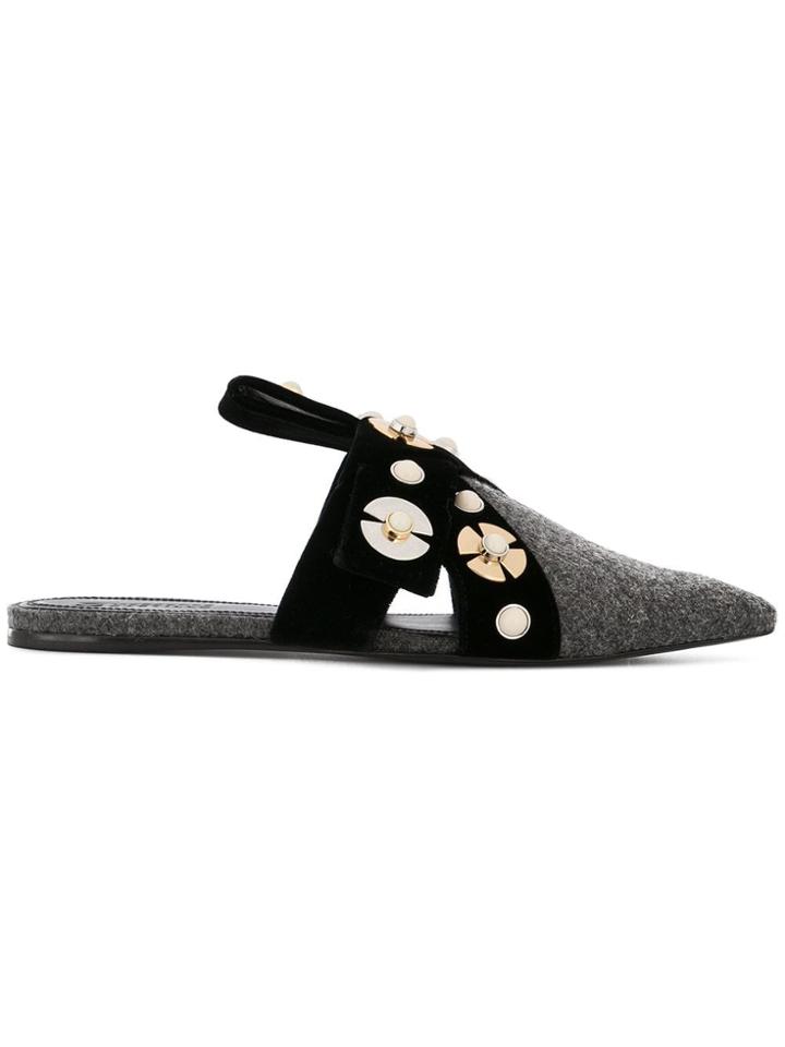 Mercedes Castillo Embellished Slides - Black
