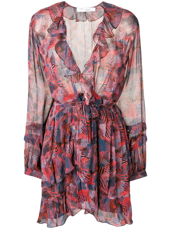 Iro Ruffle Trim Mini Dress - Blue