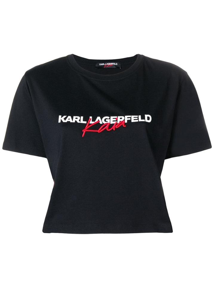 Karl Lagerfeld Karl X Kaia Cropped T-shirt - Black
