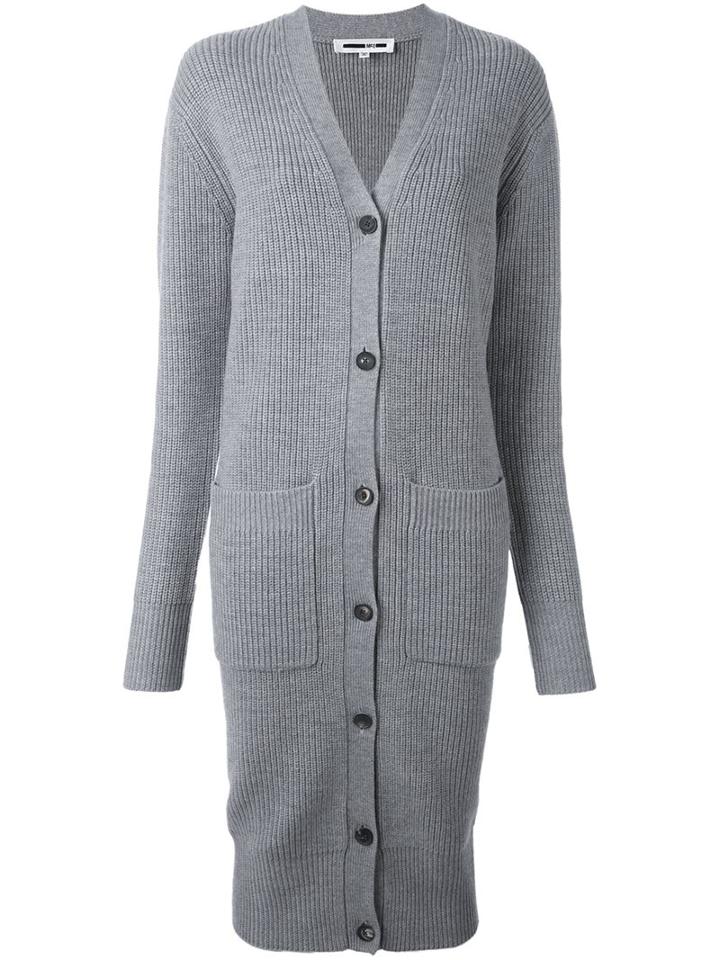 Mcq Alexander Mcqueen Oversized Cardigan, Women's, Size: Small, Grey, Wool