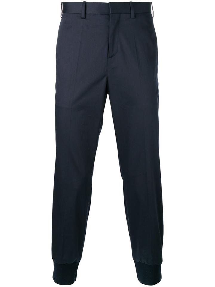 Neil Barrett Tapered Trousers, Men's, Size: 46, Blue, Cotton/spandex/elastane