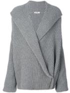 Jil Sander - Wrap Knitted Sweater - Women - Cashmere/wool - S, Grey, Cashmere/wool