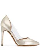 Albano Metallic Pointed Pumps - Gold