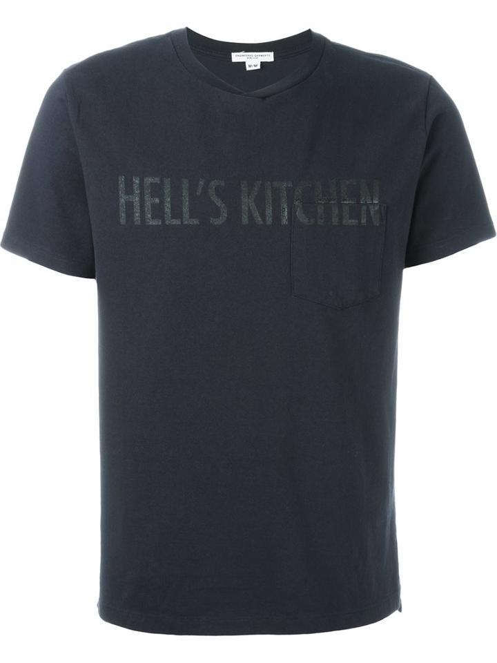 Engineered Garments Hell's Kitchen Print T-shirt, Men's, Size: Xl, Blue, Cotton