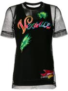 Versace Embroidered Layered Mesh T-shirt - Black