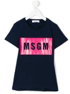 Msgm Kids - Logo Print T-shirt - Kids - Cotton - 8 Yrs, Blue