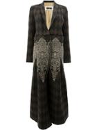 Uma Wang Long Patterned Coat - Brown
