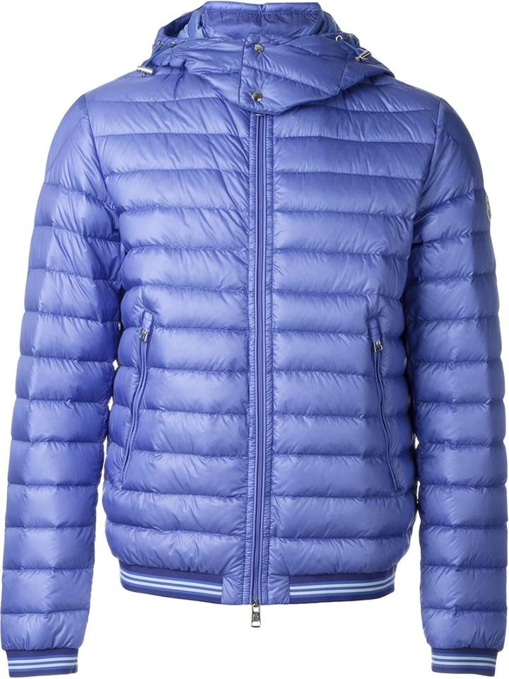 Moncler Hooded Padded Jacket, Men's, Size: 3, Blue, Polyamide/feather Down