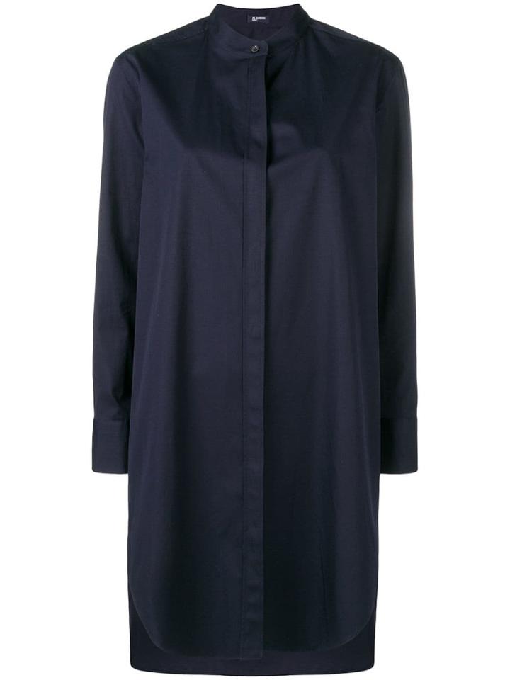 Jil Sander Navy Long Shirt - Blue