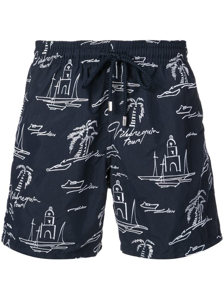 Vilebrequin Embroidered Swim Trunks - Blue