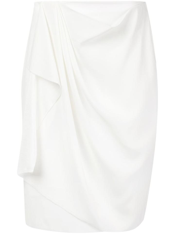 Baja East Draped Wrap Skirt, Women's, Size: 1, White, Triacetate/polyester