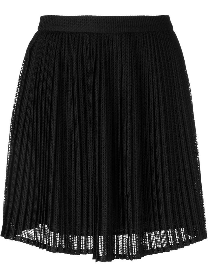 Kenzo Pleated Lace Skirt, Women's, Size: 38, Black, Polyester/triacetate