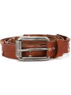 Al Duca D'aosta 1902 Studded Belt, Men's, Size: 120, Brown, Leather