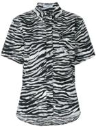 Prada Zebra Stripes Printed Shirt - Grey
