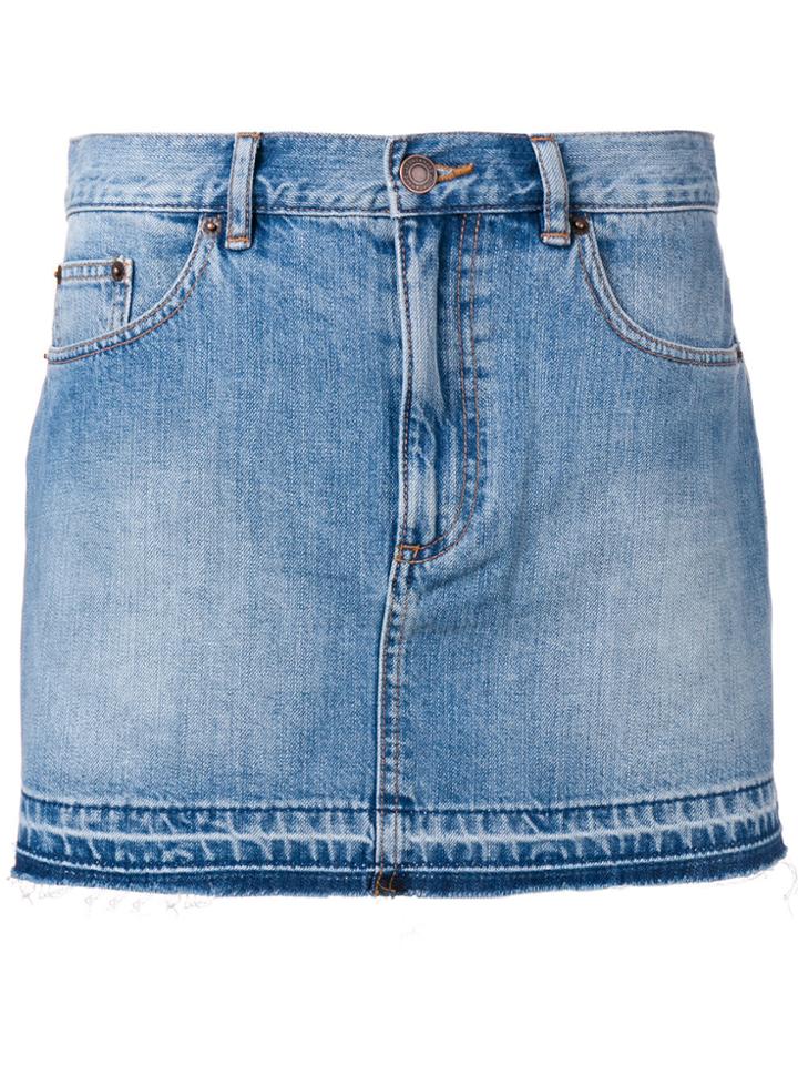 Marc Jacobs Raw Hem Denim Mini Skirt - Blue