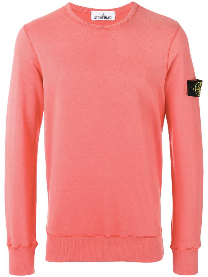 Stone Island - Logo Patch Sweatshirt - Men - Cotton - L, Red, Cotton