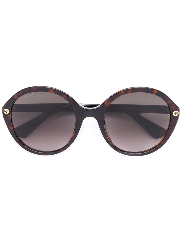 Gucci Eyewear Oversized Round Sunglasses, Women's, Size: 55, Brown, Acetate