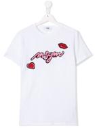 Msgm Kids Teen Logo Embroidered T-shirt - White