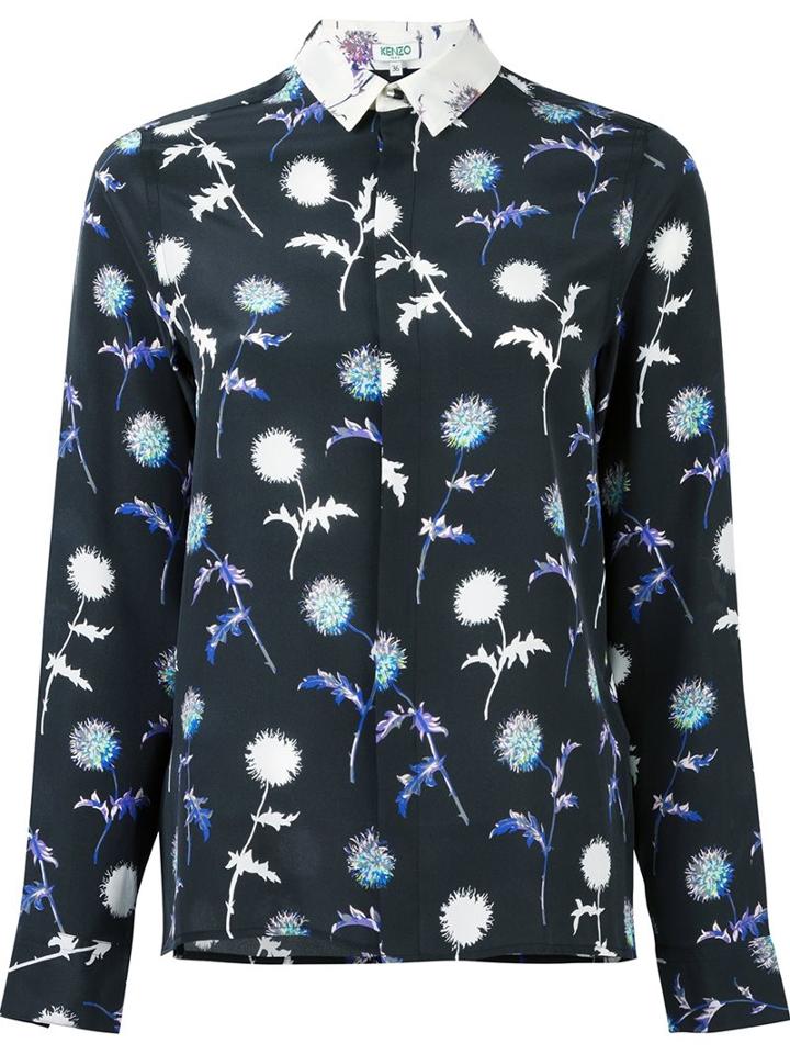 Kenzo 'dandelion' Blouse, Women's, Size: 34, Blue, Silk